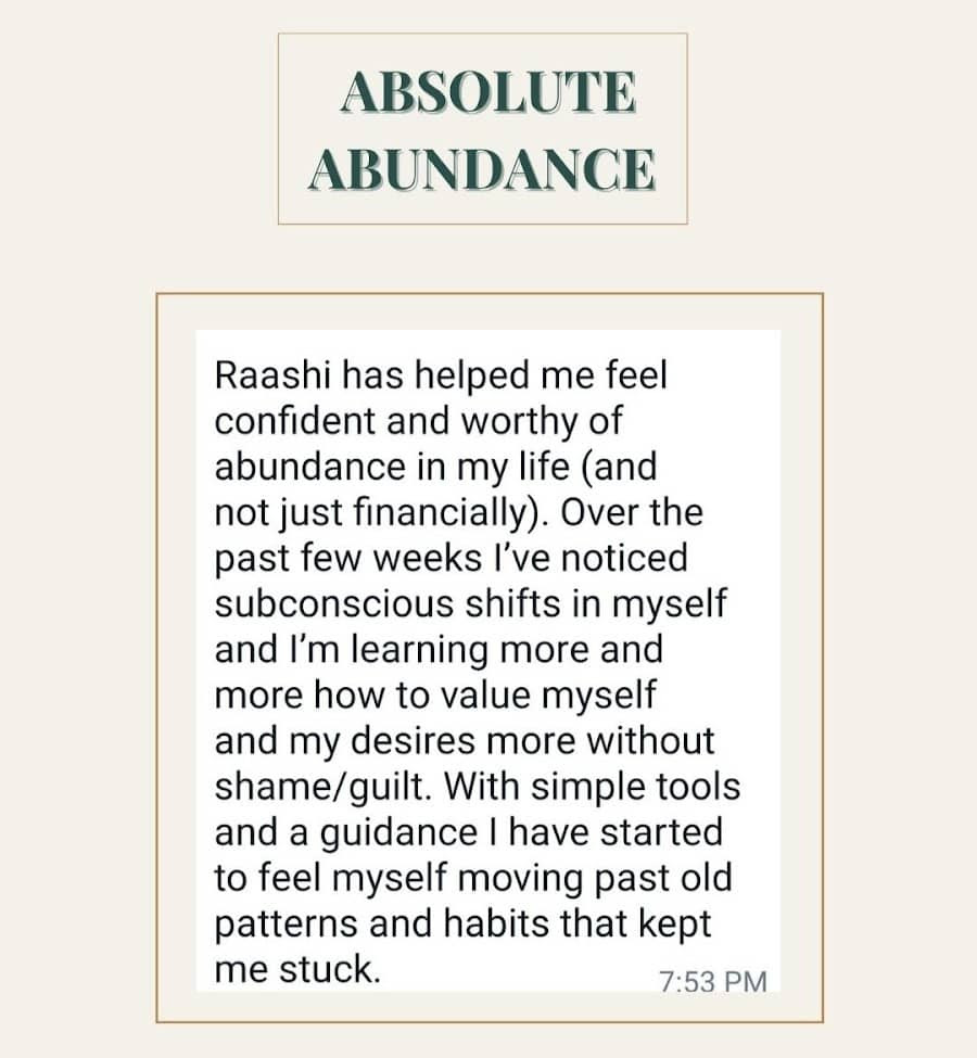 Absolute abundance testimonial 3