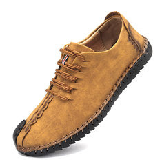 Menico Hand Stitching Soft Casual Lace Up Oxfords