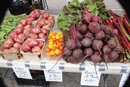 The available types of vegetables grow each week at the Saturday Farmers Market.