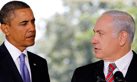Barack Obama and Binyamin Netanyahu at the White House in 2010