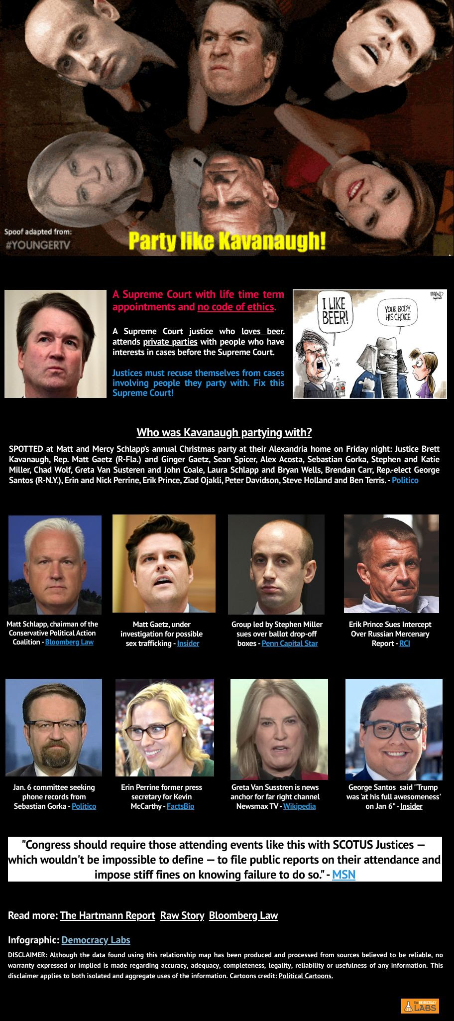 Hold people whose salaries your tax dollars pay accountable for their behavior. Demand a Code of Ethics for the Supreme Court.