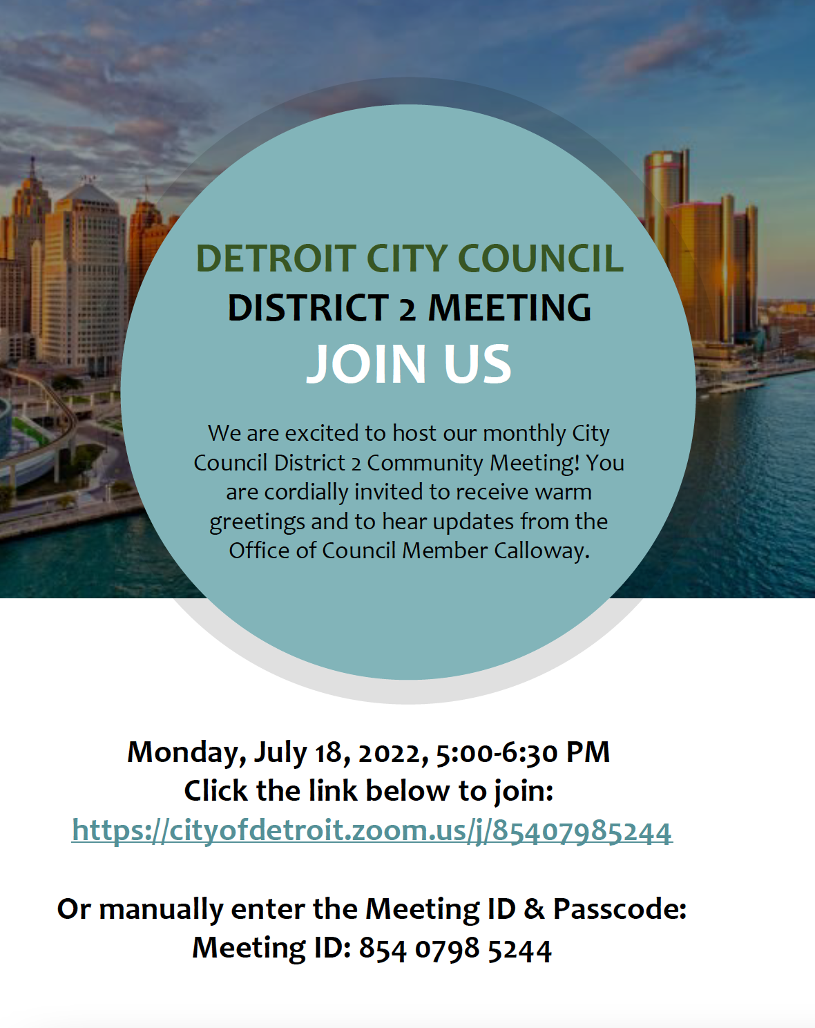 July District 2 Virtual Meeting Invitation