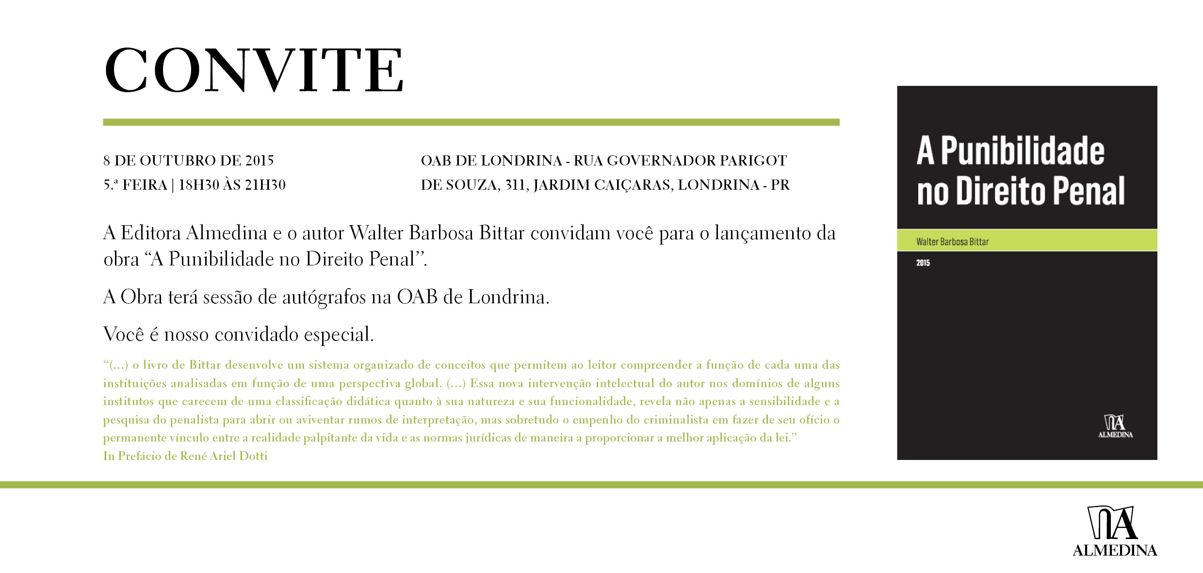 Lançamento do livro A Punibilidade no Direito Penal