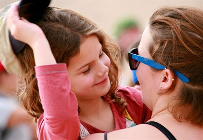 Mother and daughter
                    share a moment