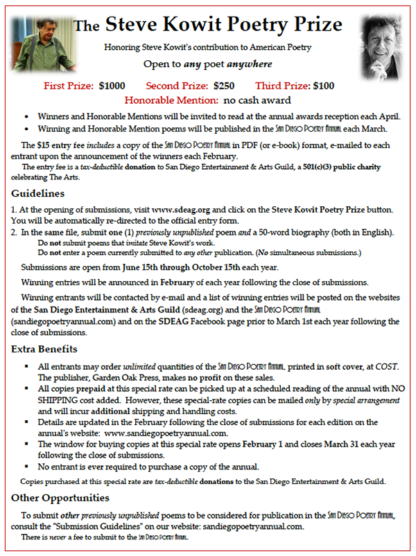 The Steve Kowit Poetry Prize