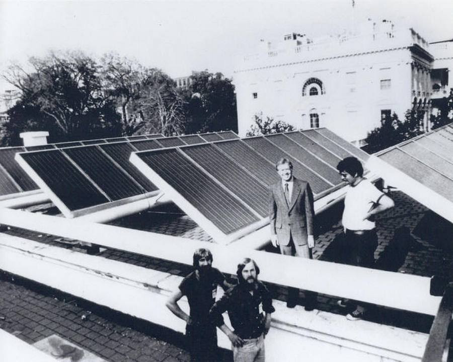 1979                                                          carter solar                                                          panels white                                                           house