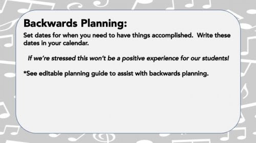 Backwards Planning Checklist