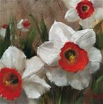 White and Red Daffodils - Posted on Sunday, February 15, 2015 by Krista Eaton