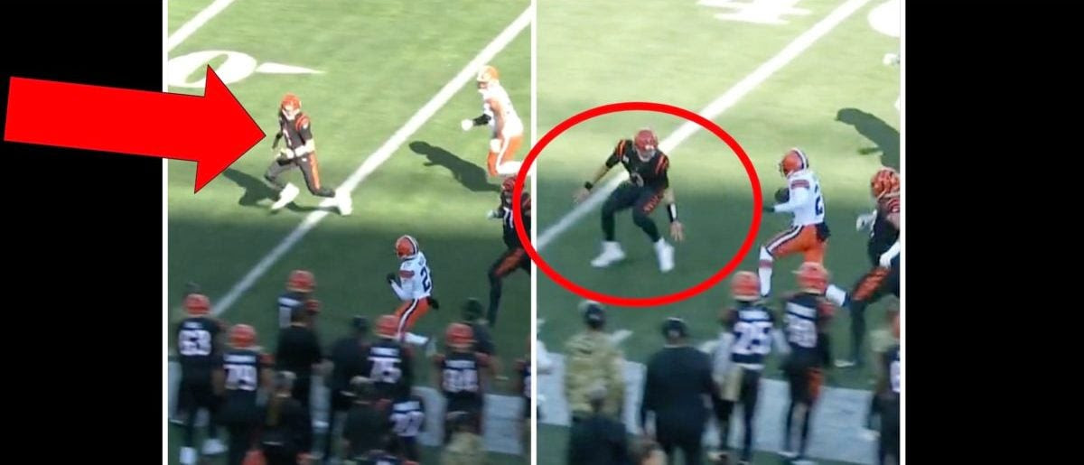 Joe Burrow Makes Shockingly Bad Tackle Attempt Against The Browns