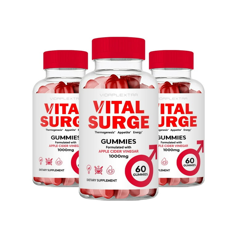 3 Pack) Vital Surge Gummies - Vital Surge ACV Gummies - Walmart.com