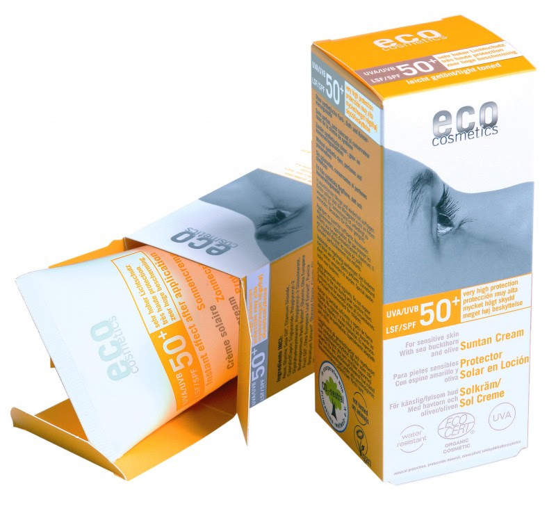 Crema bio cu protectie solara inalta FPS 50+, nuantata - Eco Cosmetics