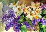 Narcissus and Lilacs  (painted in car) - Posted on Friday, April 10, 2015 by Julie Ford Oliver