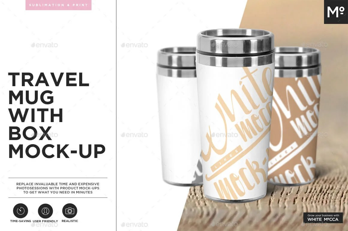 Travel Mug Mockup 35+ Creative PSD and Vector Templates
