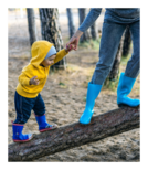 child on log