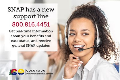 SNAP has a new support line 800.816.4451 | Get real-time information about your benefits and case status, and receive general SNAP updates