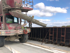 Concrete pour for new bridge railing