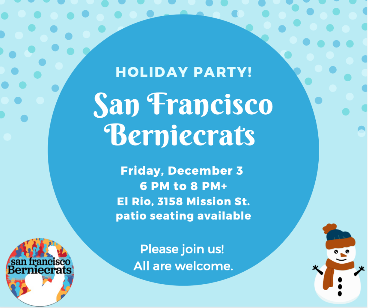 Berniecrats Holiday Party! @ El Rio