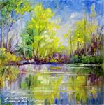 Pond in Spring - miniature - Posted on Saturday, April 4, 2015 by Tammie Dickerson