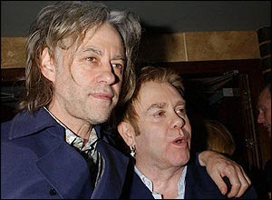 Sir Elton John with Sir Bob Geldof
