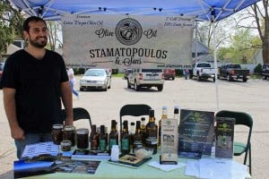 New this year at the Wednesday Bushel Basket Farmers Market is Stamatopoulos and Sons olive oils, olives and popcorn.