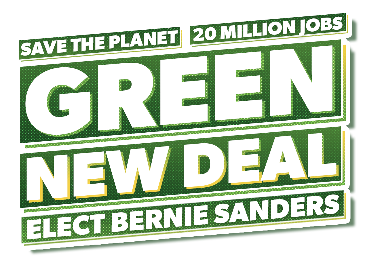 Image of Green New Deal sticker.