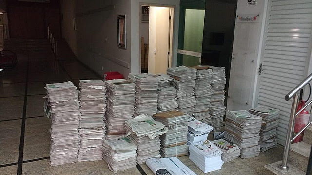 Ejemplares confiscado en un sindicato petrolero en Macaé, municipio en Rio de Janeiro - Créditos: Divulgación