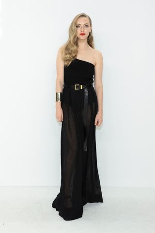 Image may contain Dress Clothing Evening Dress Formal Wear Person Adult Amanda Seyfried Belt and Accessories
