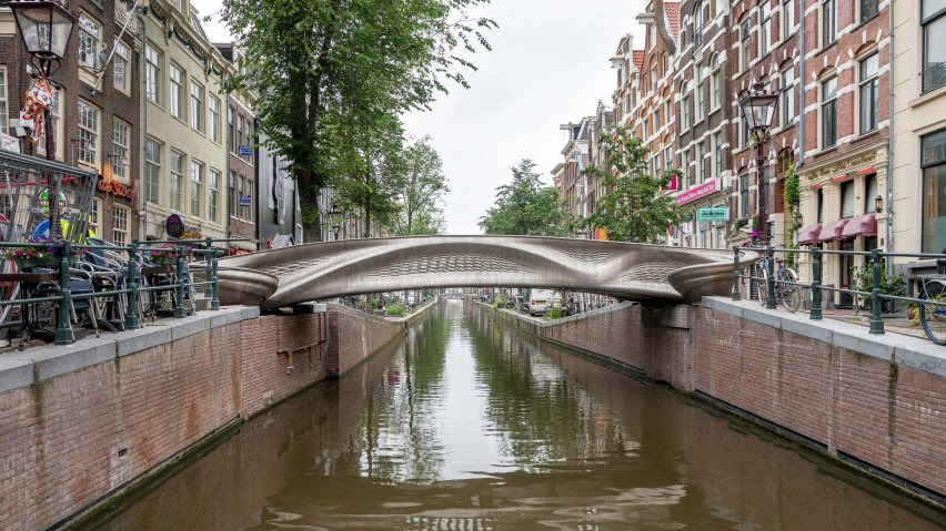 The bridges spans across a canal