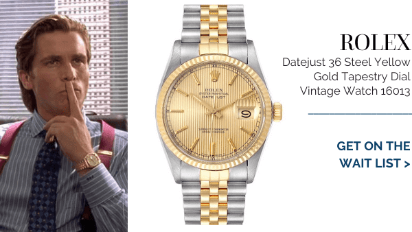 Rolex Tapestry Vintage Dial on Christian Bale in American Psycho (2000)