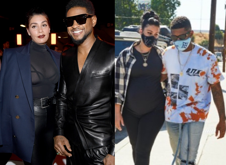 Usher and girlfriend Jenn Goicoechea 