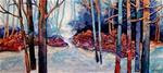 Mixed Media Abstract Landscape Painting "Frosty Morning" by Colorado Mixed Media Artist Carol Nelson - Posted on Saturday, February 21, 2015 by Carol Nelson