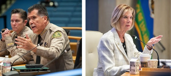 Sheriff Luna and Chair Janice Hahn discuss smash and grabs at September 26, 2023 board meeting