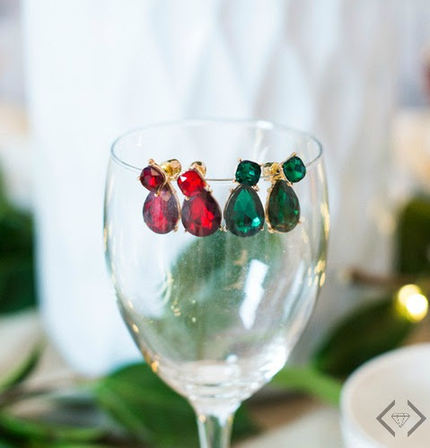 red and green earrings