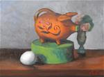 Still Life with Orange Piggy Bank - Posted on Thursday, December 18, 2014 by Megan Schembre