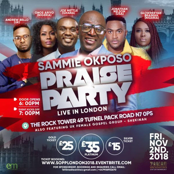 Image result for sammie okposo praise party london