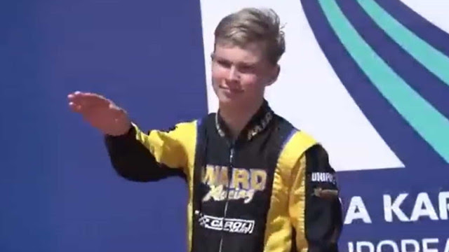 Jovem piloto russo vence prova de karting e faz saudação nazi em Portimão