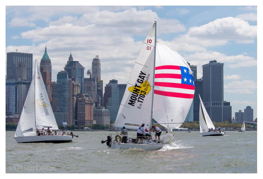 J/24s sailing off New York waterfront