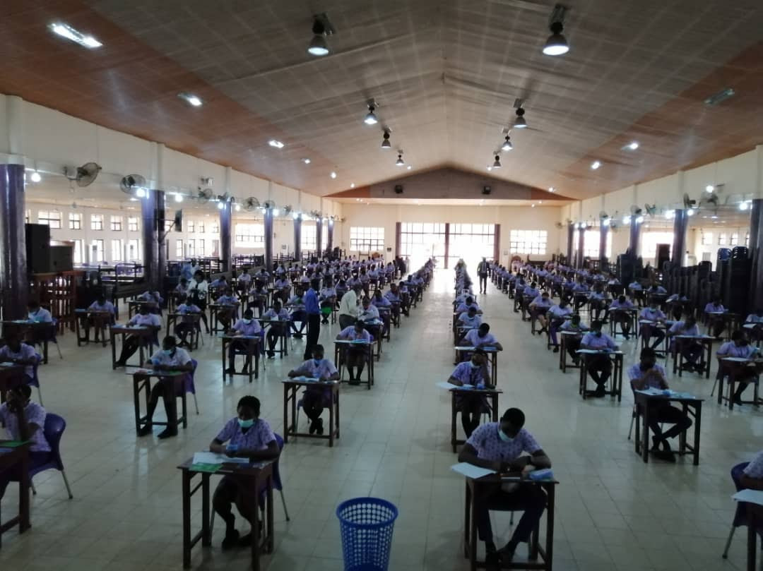 Photos of Nigerian students taking their WASSCE examinations