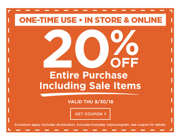 20% Off Entire Purchase Including Sale Items