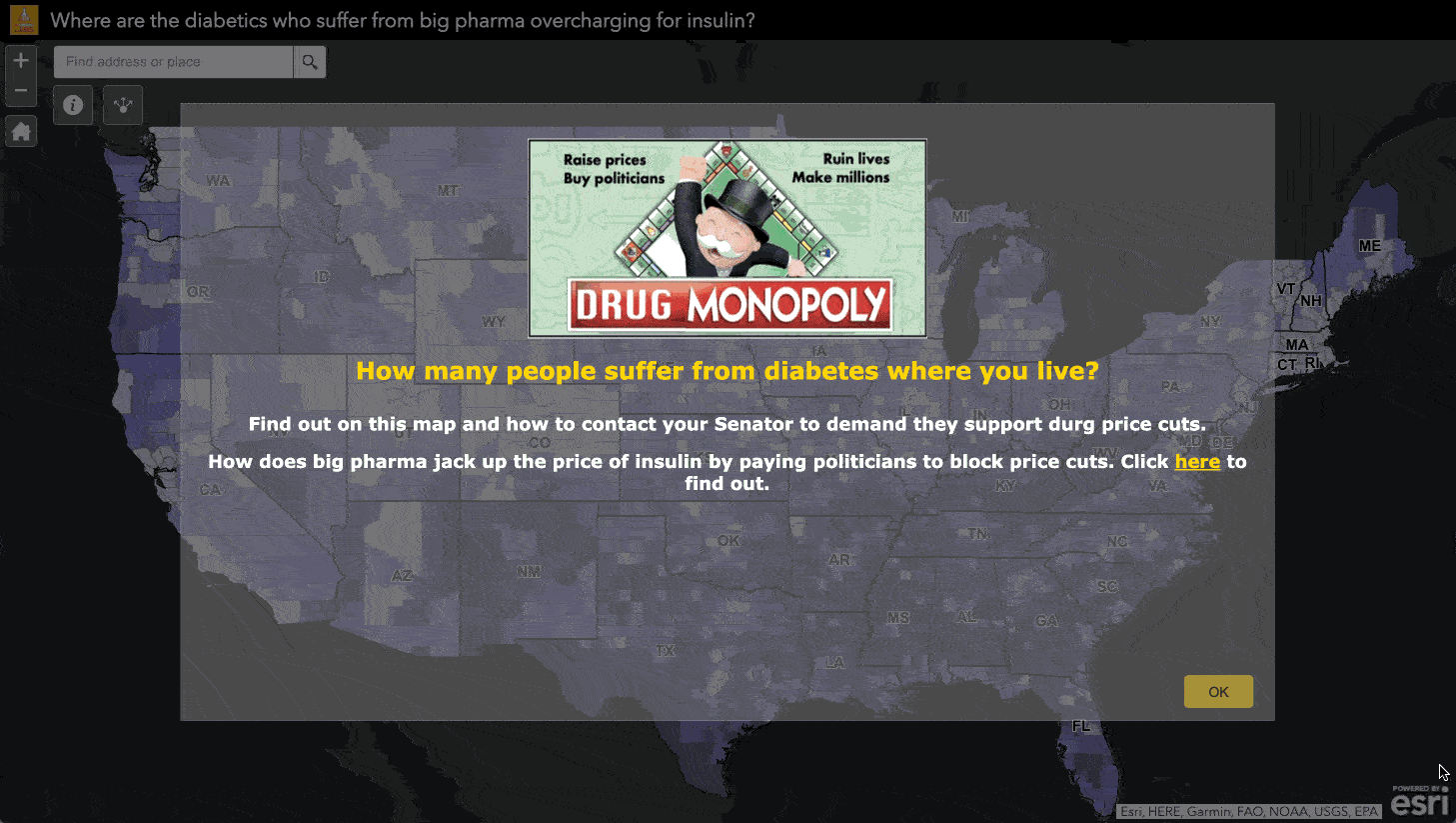 See how many people suffer from diabetes in your county and how to contact your senator to demand they cut the price of insulin.
