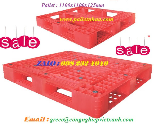 HCM - Pallet nhựa kích thước 1100x1100x125 mm Pl-15-1100x1100x125