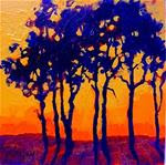 Colorful Contemporary Landscape Tree Art Painting "Sunset Trees" by Colorado Mixed Media Abstract Ar - Posted on Tuesday, January 13, 2015 by Carol Nelson