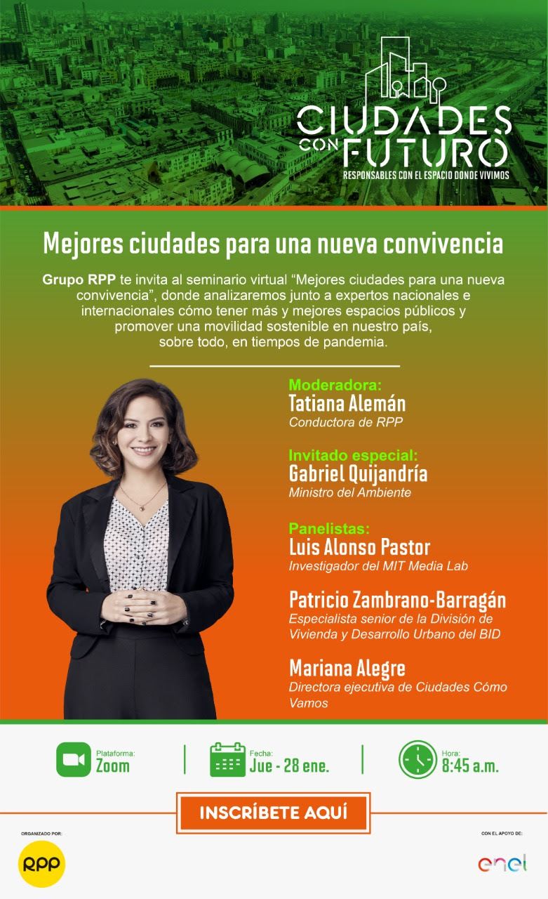 Seminario virtual “Mejores ciudades para una nueva convivencia”