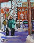 824 Montreal Winter Scene, St-Viateur Bagel, 8x10, oil on board - Posted on Monday, December 8, 2014 by Darlene Young