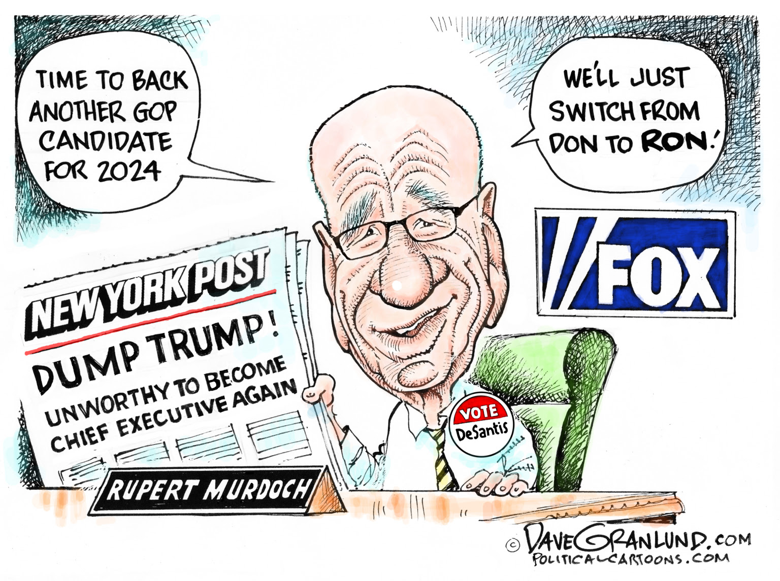 Murdoch Fox News Wall Street Journal NY Post push DeSantis