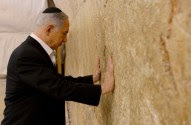 Israel Prime Minister Benjamin Netanyahu prays at the Western Wall ahead of his speech next week at the US Congress.