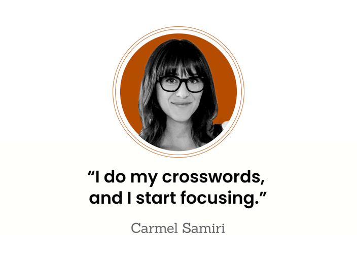 Carmel Samiri is featured in a headshot.