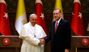 Turkey’s Erdogan to meet with Pope, thank him for opposing Trump’s recognition of Jerusalem as Israel’s capital