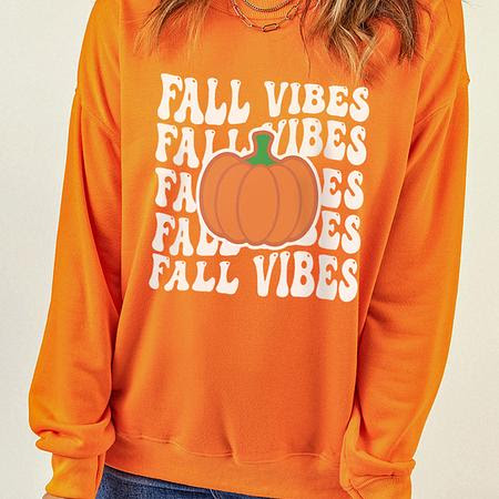 FALL VIBES Graphic Dropped Shoulder Sweatshirt