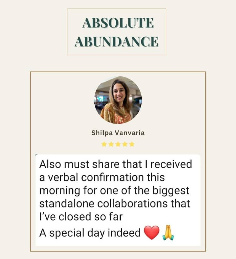 Absolute abundance testimonial